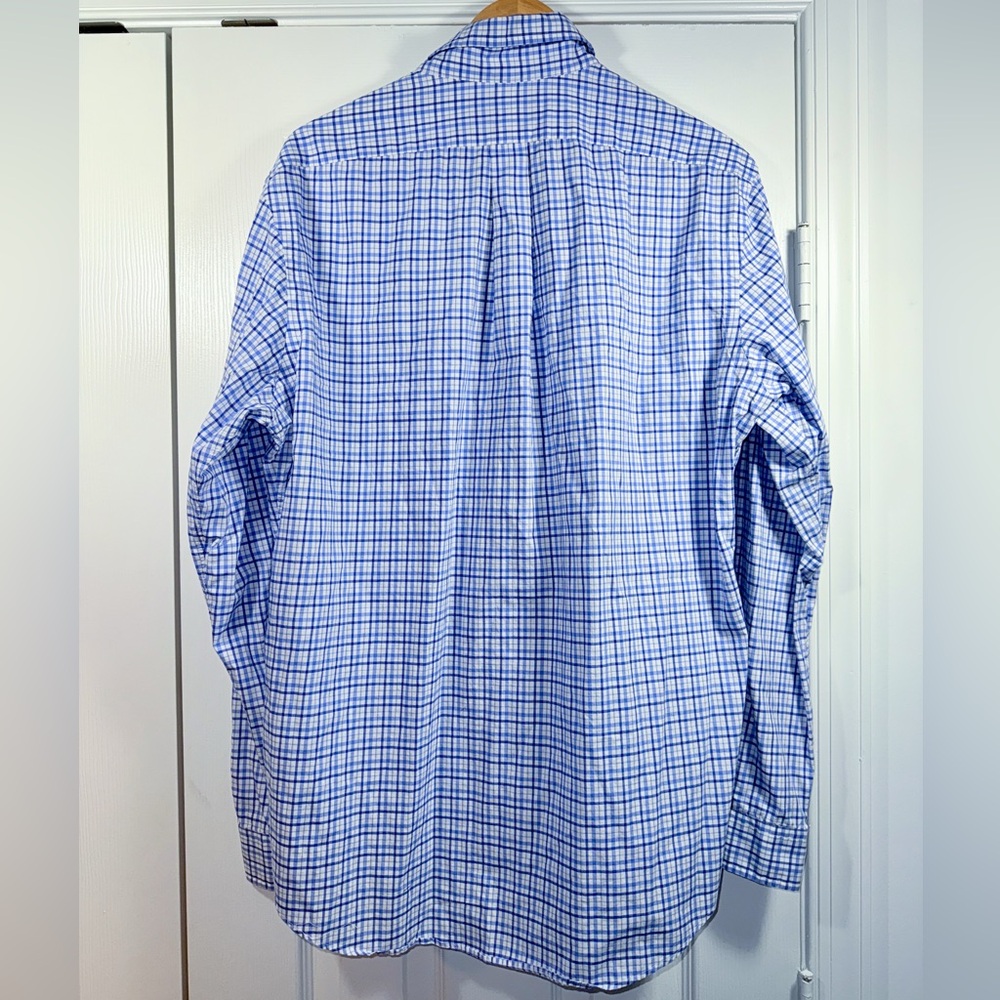 Ralph Lauren Men's White and Blue Plaid Shirt XL - Picture 2 of 4